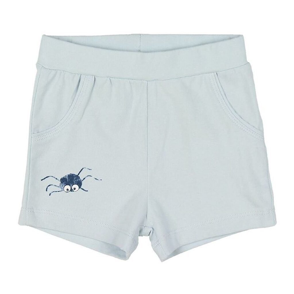 Minymo Shorts - Lyseblå m. Edderkop
