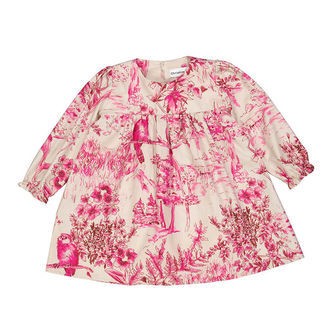 Christina Rohde Kjole - Beige m. Pink Print