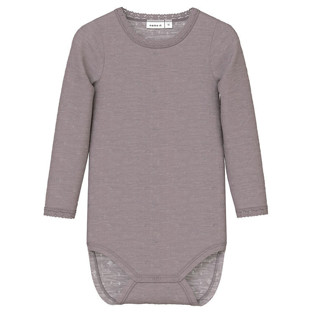 Name It Body l/æ - Uld - Noos - NmfWang - Purple Dove m. Hulmøns