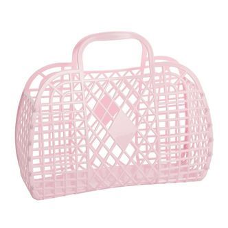 Sun Jellies Stor Foldekurv - Retro - 37x30x11 cm - Pink