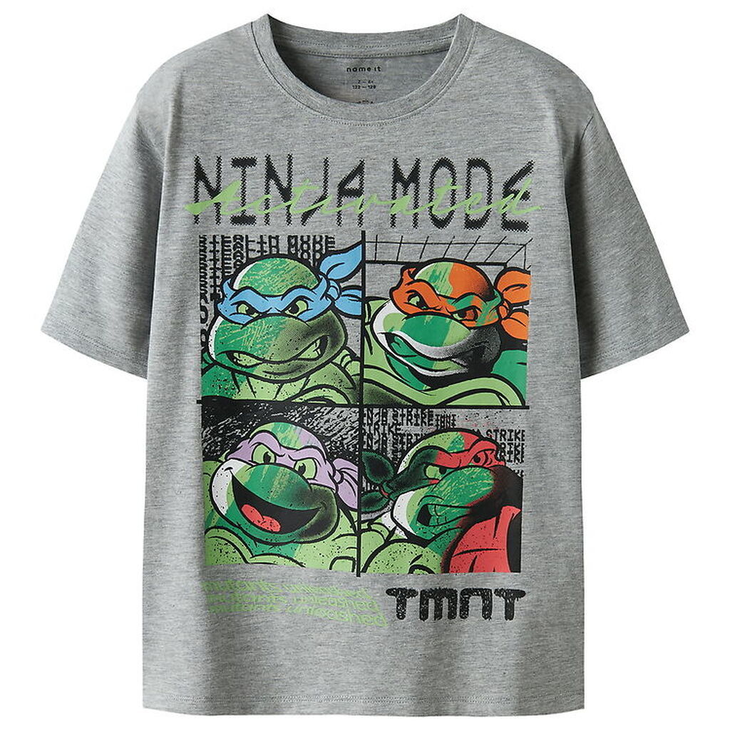Name It T-shirt - NkmDon - Turtles - Grey Melange