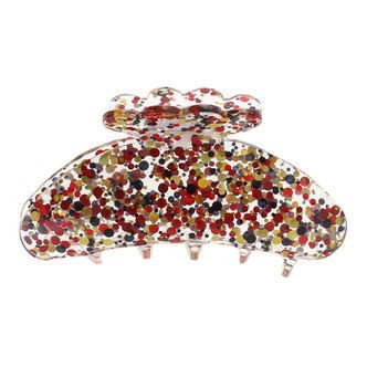 By Stær Hårklemme - Asta - 10x5 cm - Confetti Rød/Guld