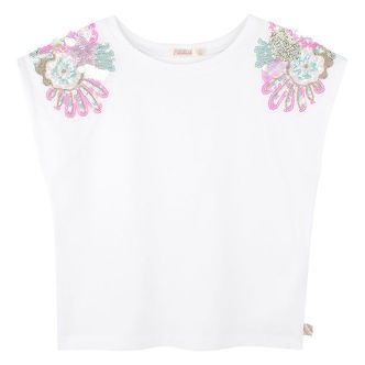 Billieblush T-shirt - Hvid m. Pailletter