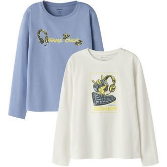 Name It Bluse - 2-pak - NkmVux - Cloud Dancer/Endless Sky