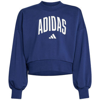 adidas Performance Sweatshirt - Cropped - Dkblue/White m. Logo