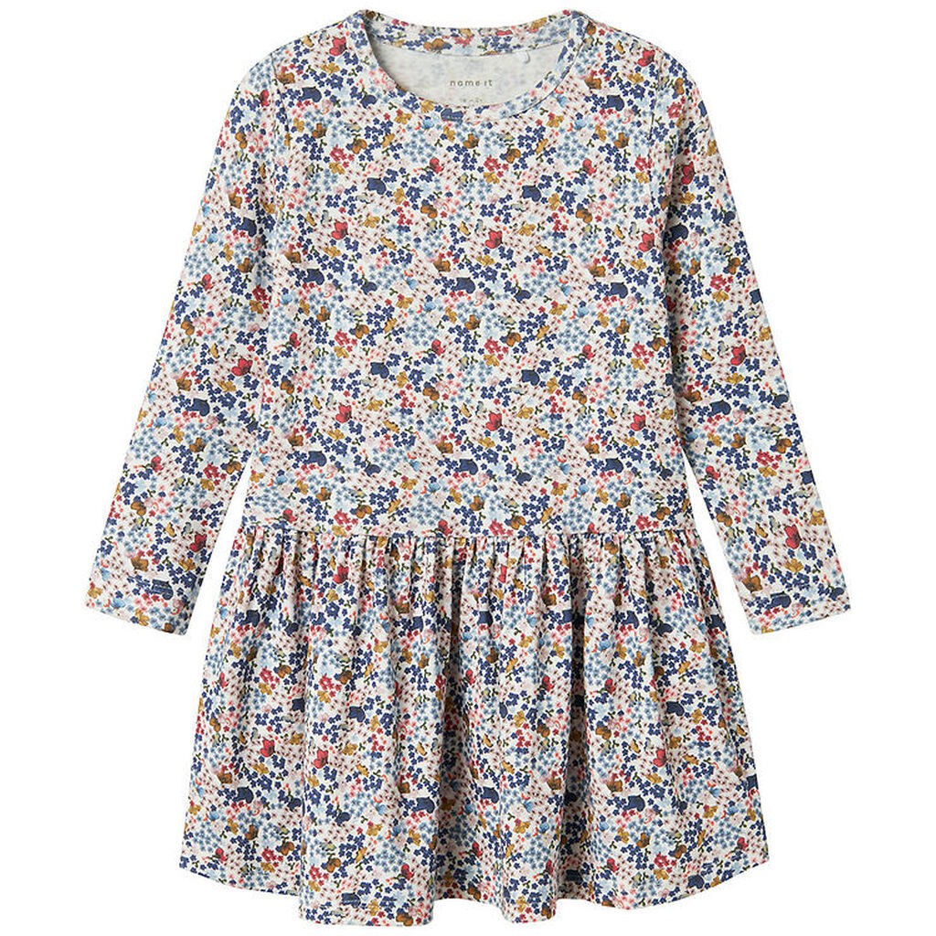 Name It Kjole - NmfKyla - Cloud Dancer m. Blomster
