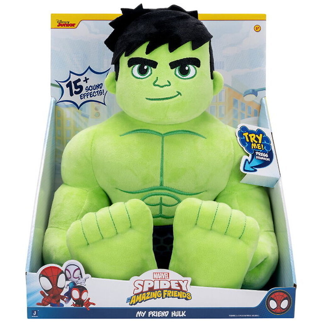 Spidey Bamse m. Lyd - Spidey My Friend Hulk