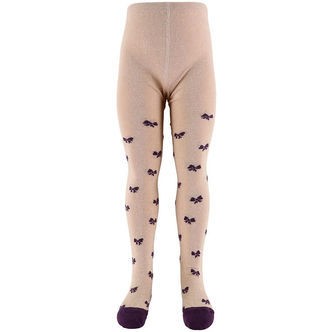 Melton Strømpebukser - Glimmer - Crystal Pink m. Sløjfer