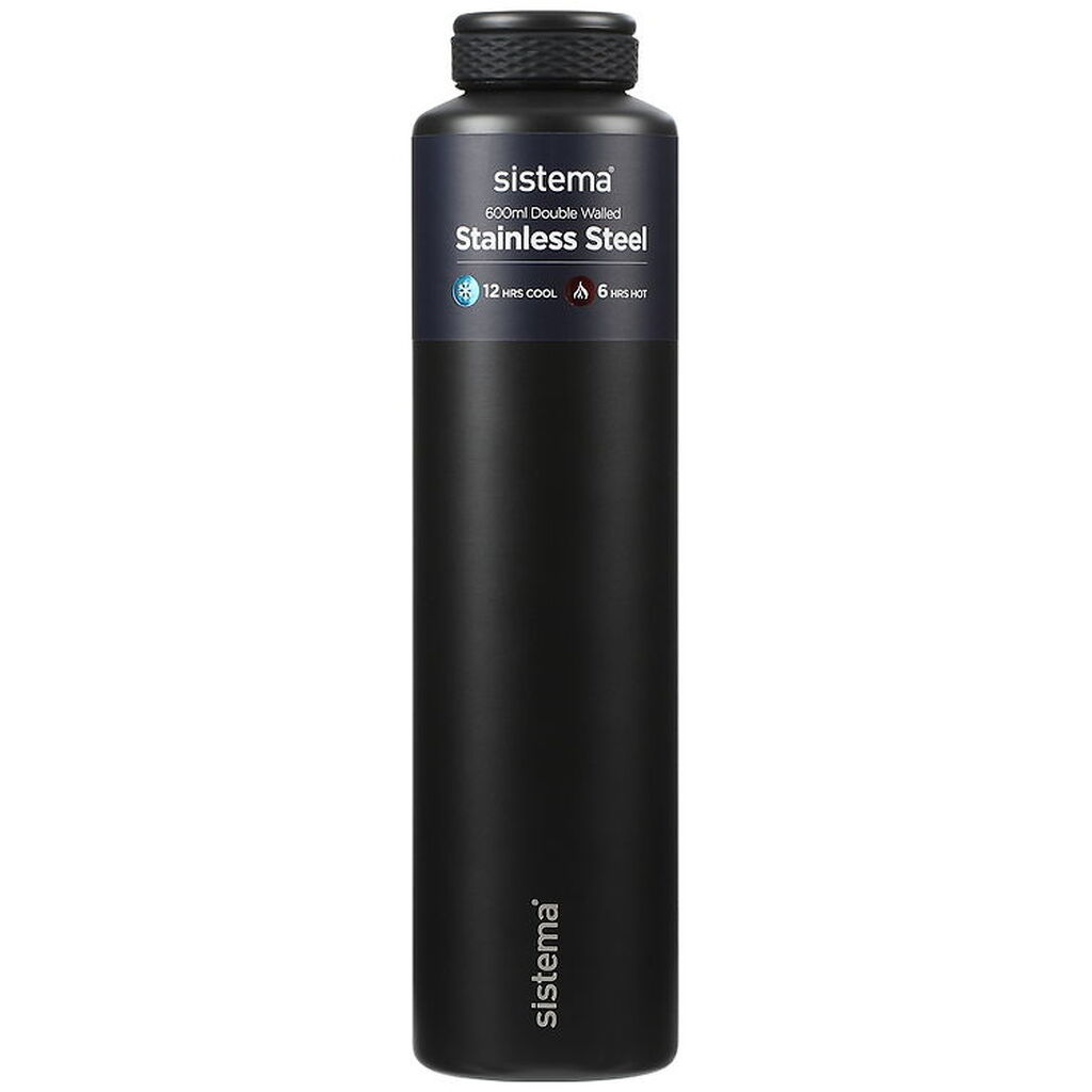 Sistema Termoflaske - Stainless Steel - 600 ml - Sort