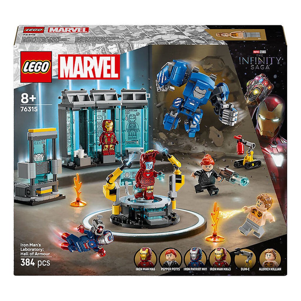 LEGOÂ® Marvel - Iron Mans Laboratorium: Dragt... 76315 - 384 Dele
