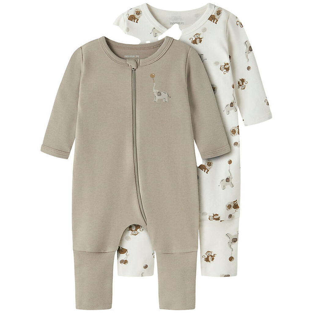 Name It Natdragter - Noos - 2-pak - Jet Stream/Aluminu