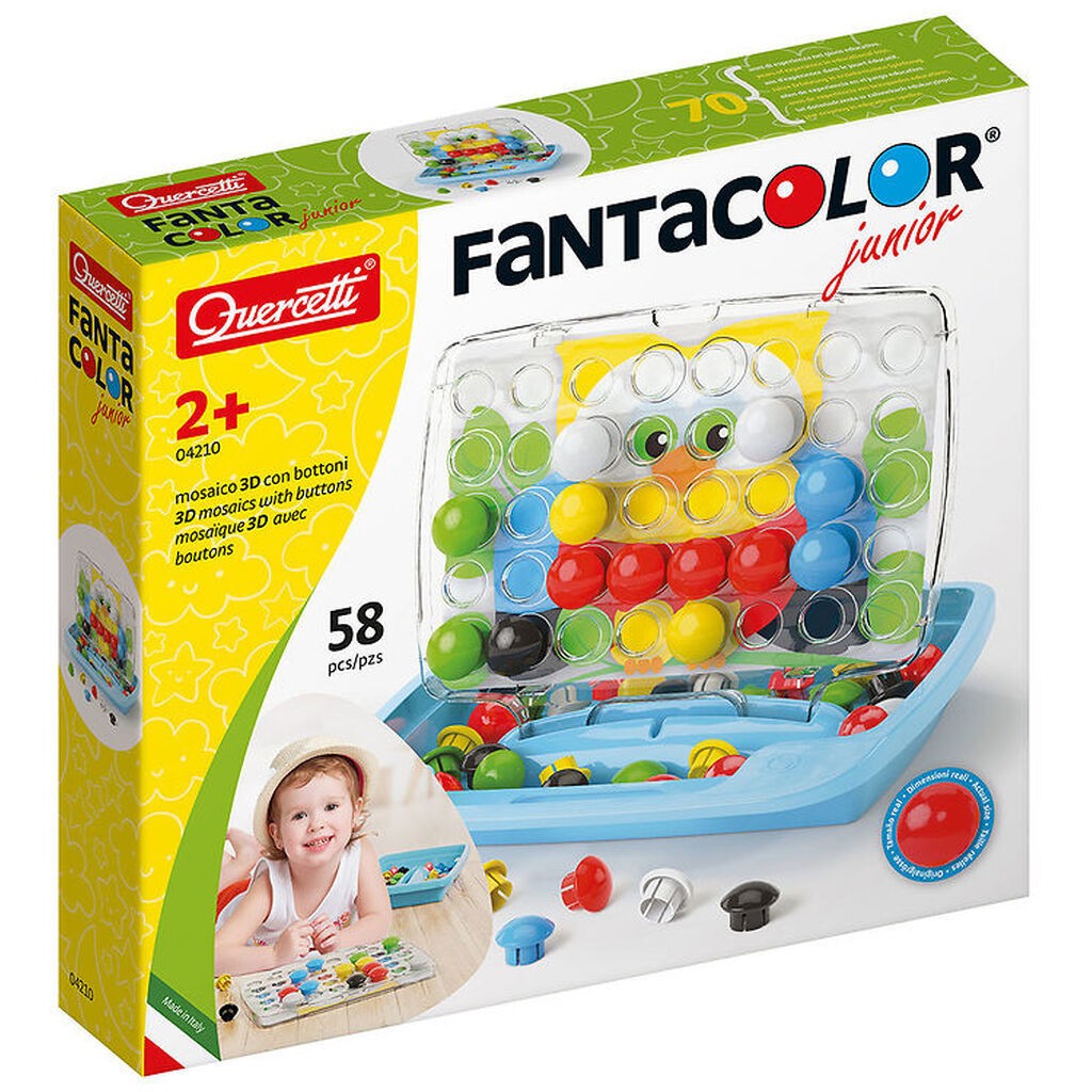 Quercetti Stiftmosaik - Fantacolor Junior 3D - 58 Dele - 4210