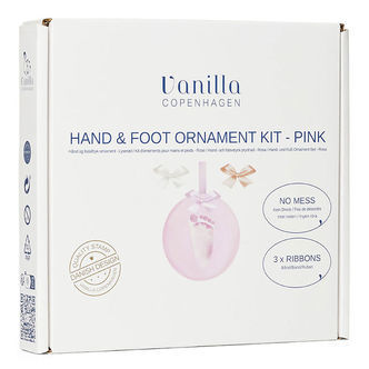 Vanilla Copenhagen Hånd- og Fodaftryk sæt m. Bånd - Rosa