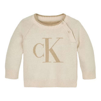 Calvin Klein Bluse - Strik - Floffy Logo - Whitecap Gray