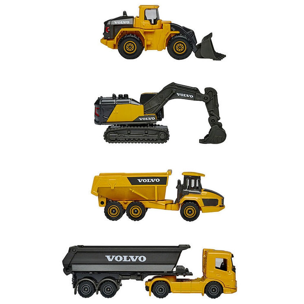 Majorette Arbejdsmaskiner - 4-pak - Volvo