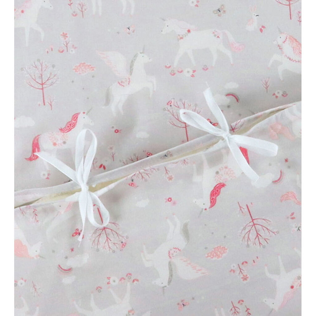 Nørgaard Madsens Sengetøj - Voksen - Grå m. Pink Enhjørninger