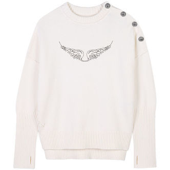 Zadig & Voltaire Bluse - Strik - Malta - Off White m. Similisten