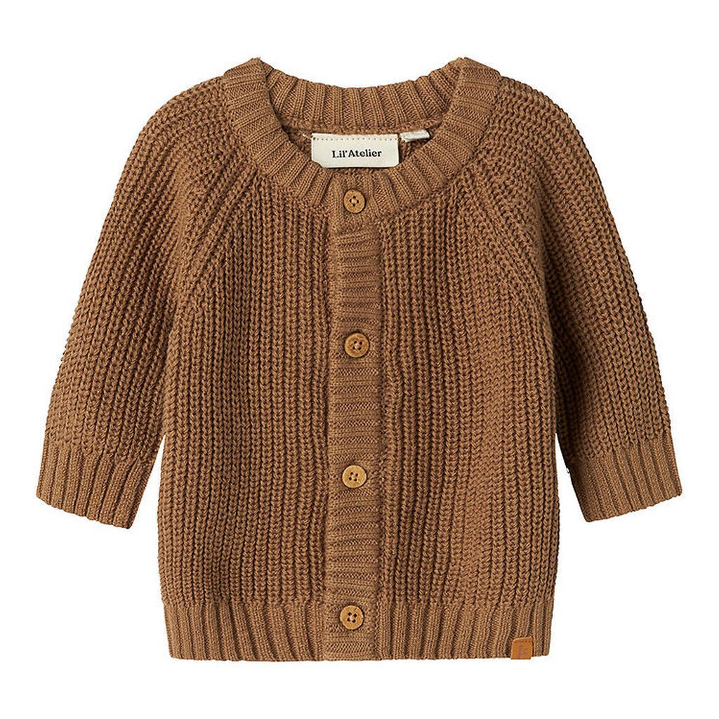 Lil' Atelier Cardigan - Strik - NbnEmlen - Sepia Tint
