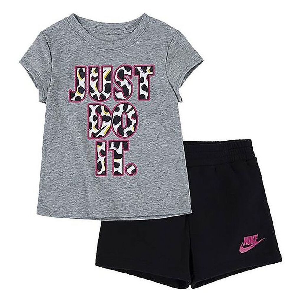 Nike Shortssæt - T-shirt/Shorts - On The Spot - Sort/Grå