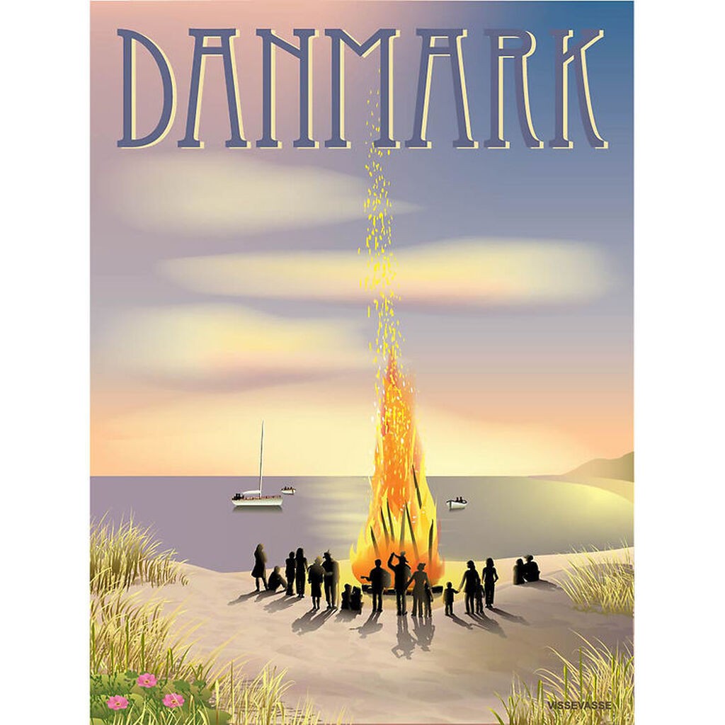 Vissevasse Plakat - 30x40 cm - Danmark - Sankt Hans