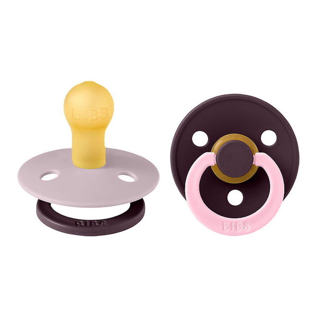 BIBS Colour Sutter - Str. 1 - 2-pak - Rund - Dusky Lilac Plum