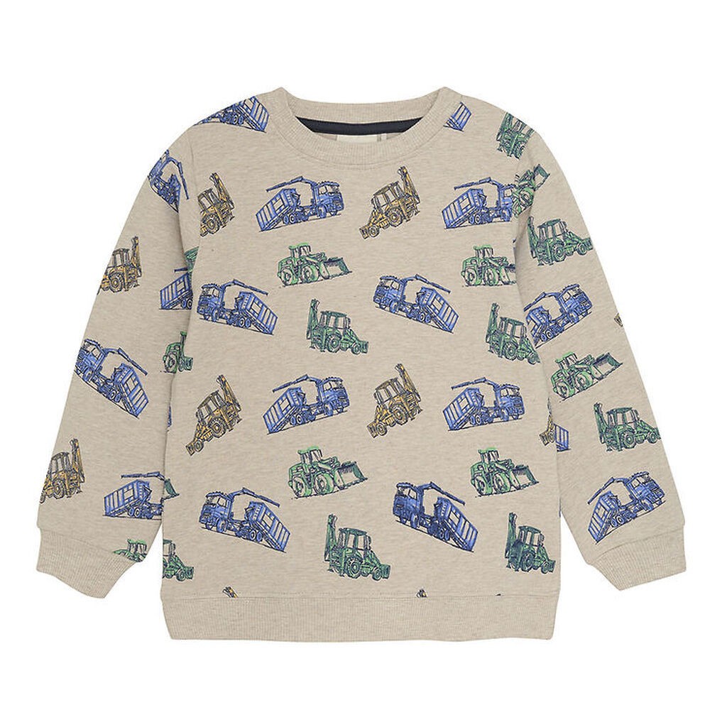 Minymo Sweatshirt - Beigemeleret m. Print