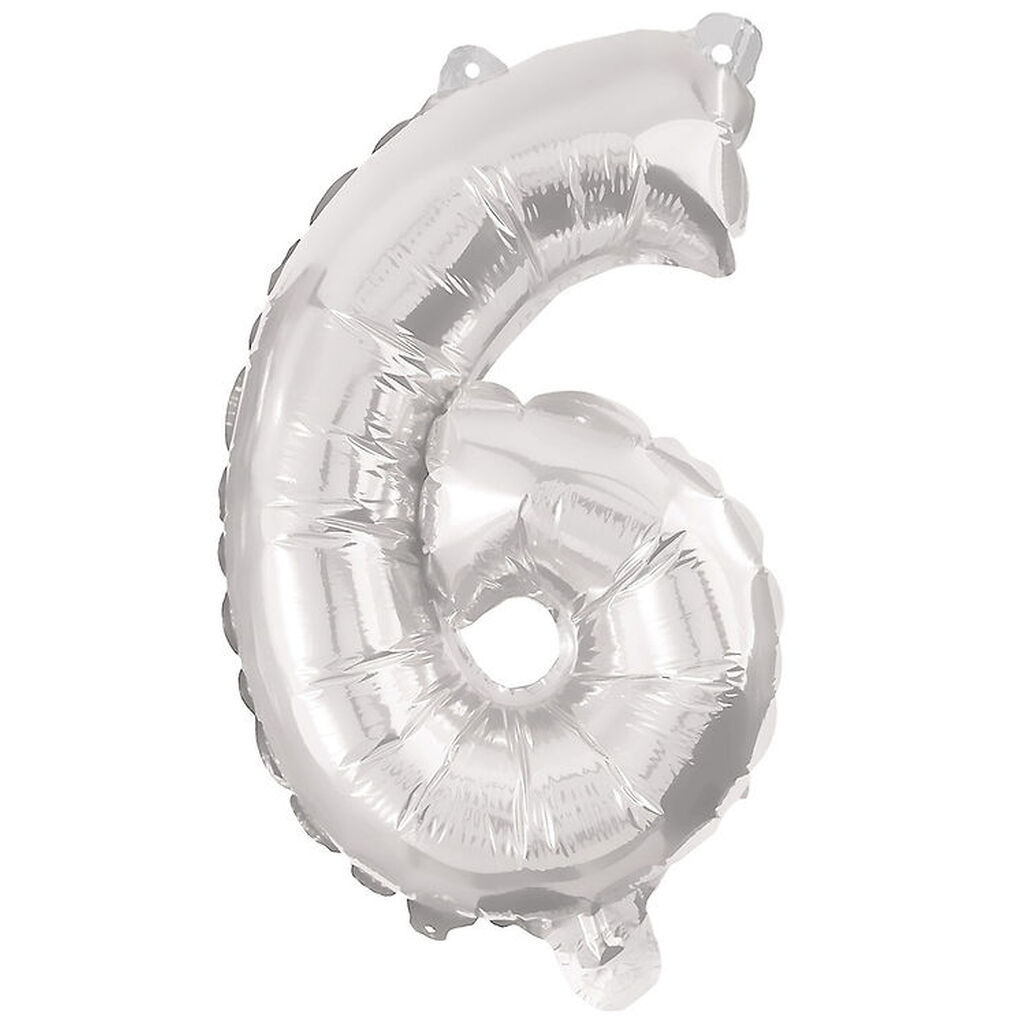 Decorata Party Foileballon - 95 cm - No 6 - Sølv