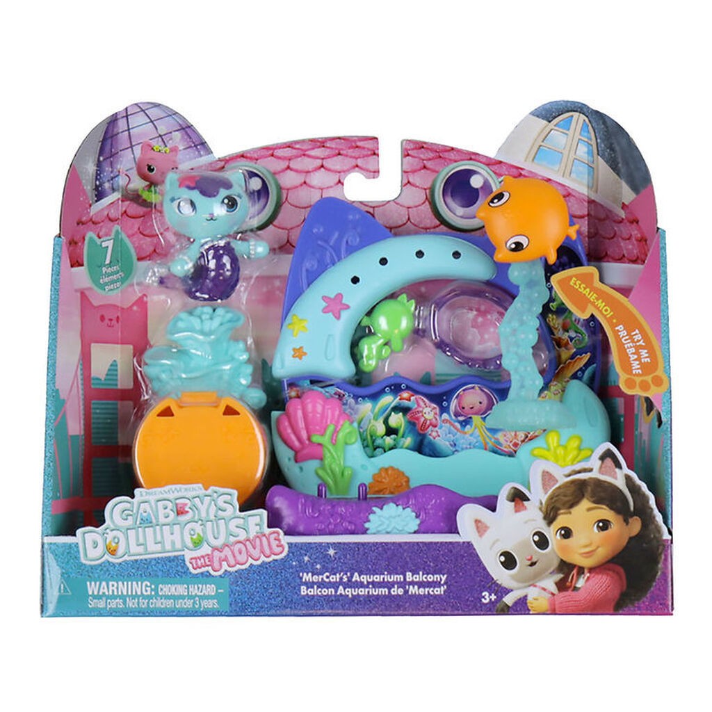 Gabby's Dollhouse Legesæt - 7 Dele - Balcony Set - MerCat's Aqua