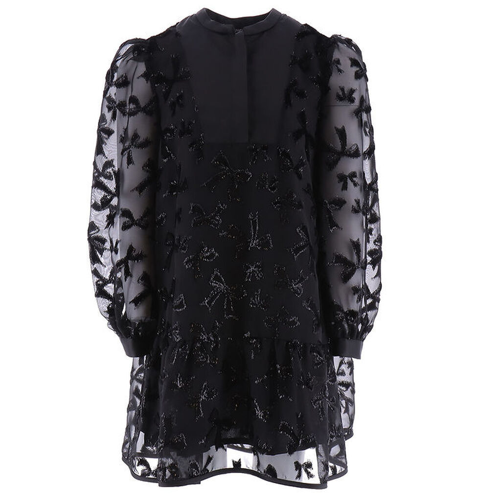 Emporio Armani Kjole - Sort m. Glimmer/Sløjfer