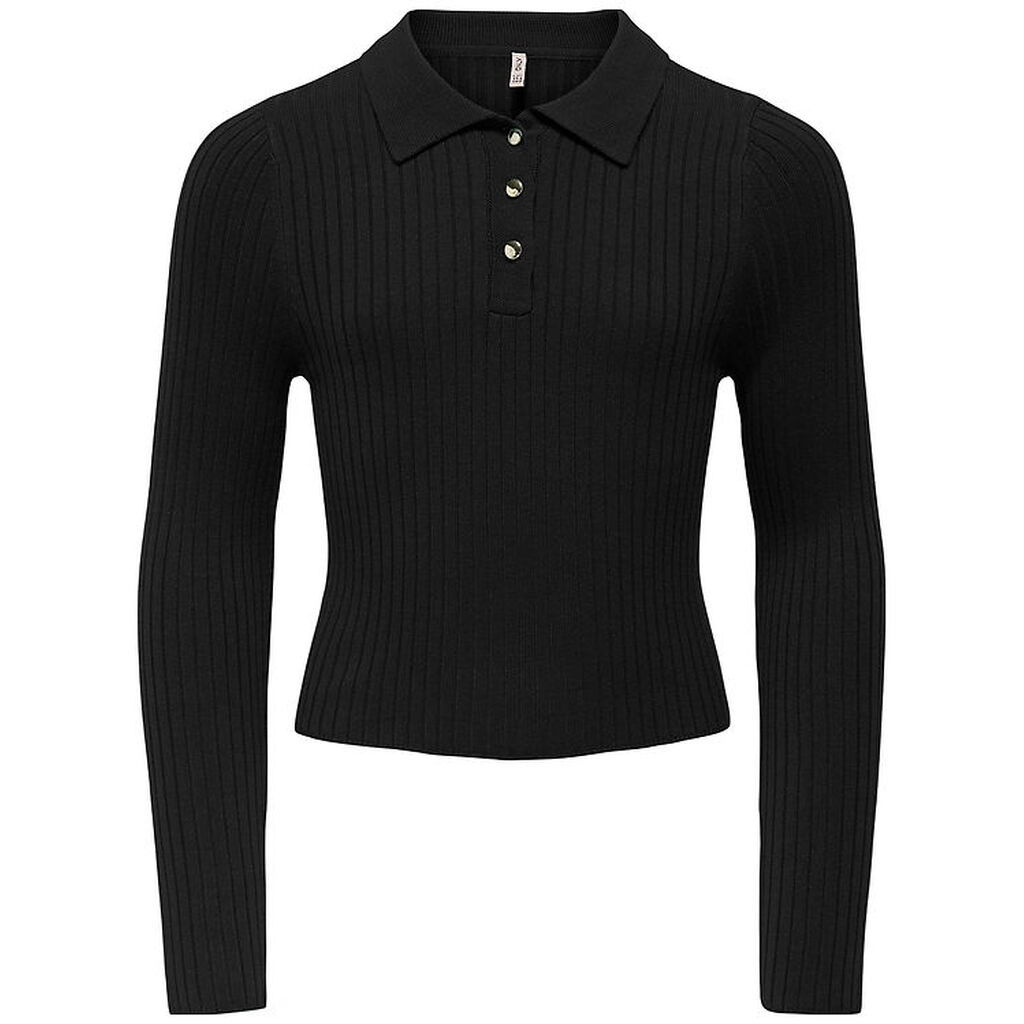 Kids Only Polo - Rib - Strik - KogMila - Black/Gold Button