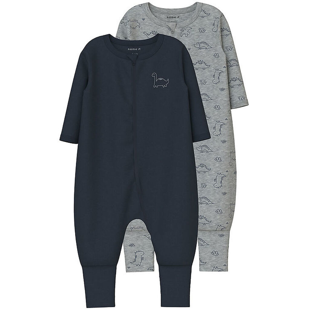 Name It Natdragt - Noos - 2-pak - NbmNightsuit - Grey Melange