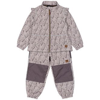 Mikk-Line Termotøj - Cloud Gray m. Blomster/Flæser