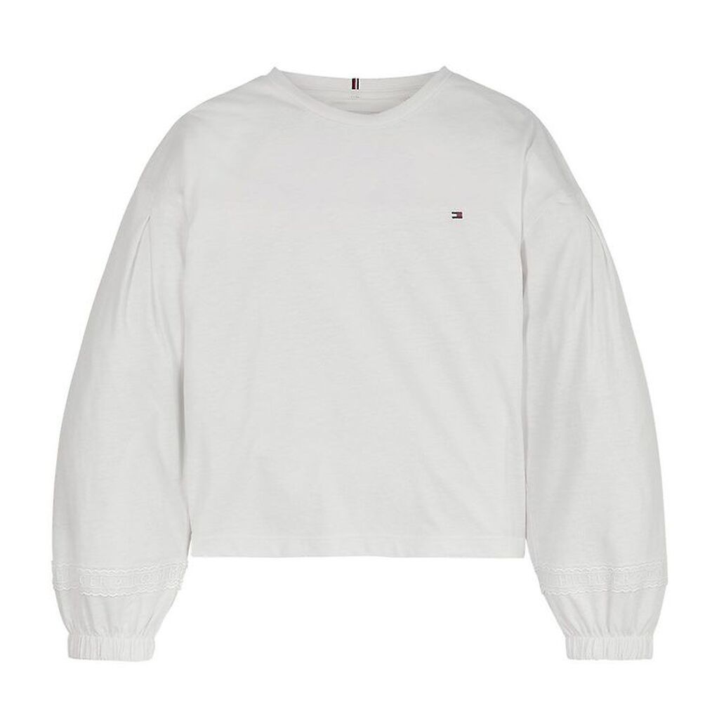 Tommy Hilfiger Bluse - Tommy Lace Tape Knit - Ancient White