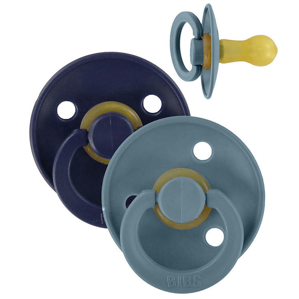 BIBS Colour Sutter - Str. 2 - 2-pak - Rund - Deep Space/Petrol