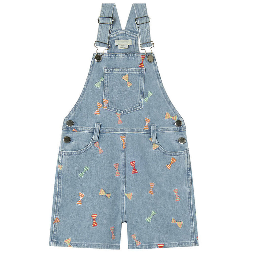 Stella McCartney Kids Smækbukser - Denim - Celeste m. Sløjfer