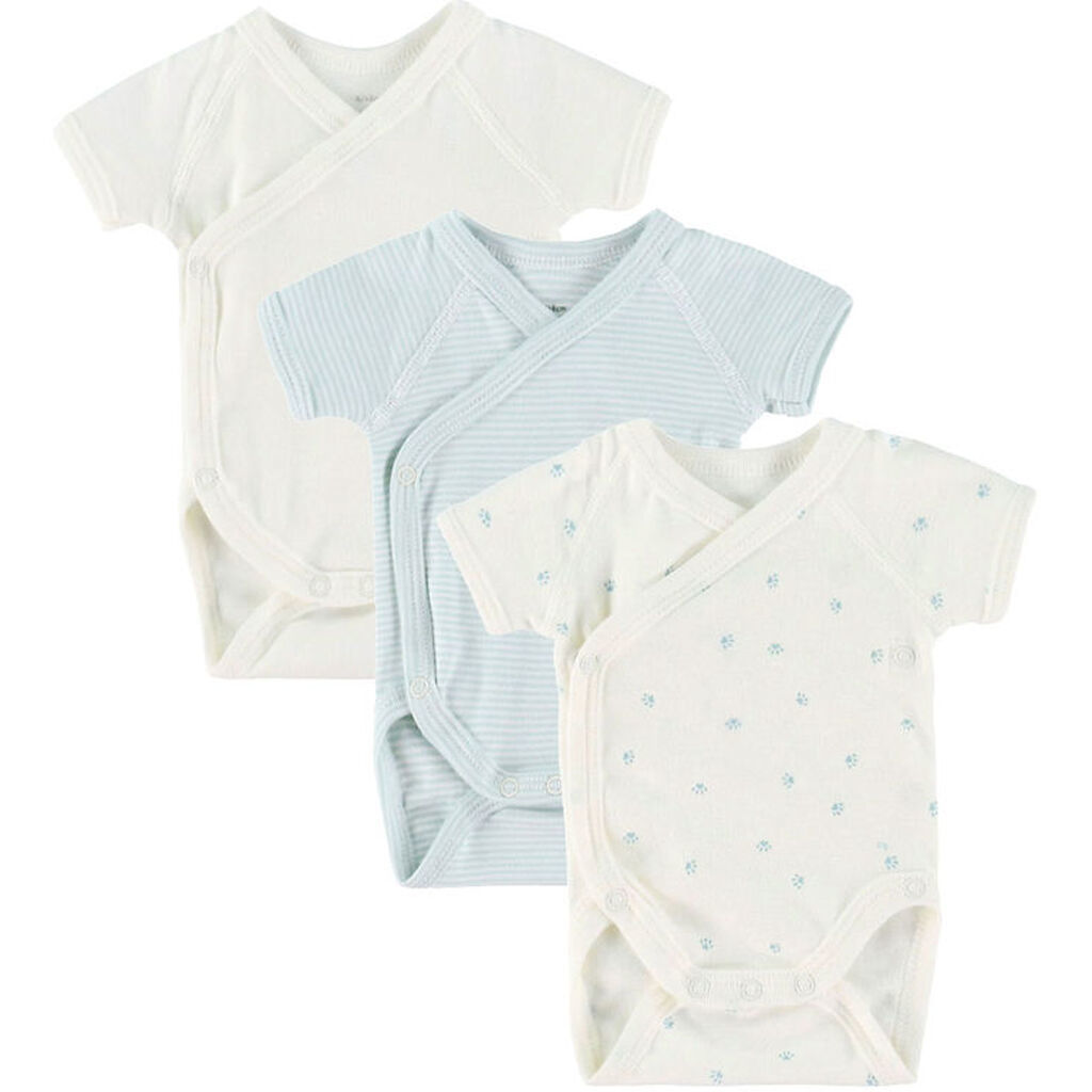 Petit Bateau Body k/æ - 3-pak - Hvid/ Grøn