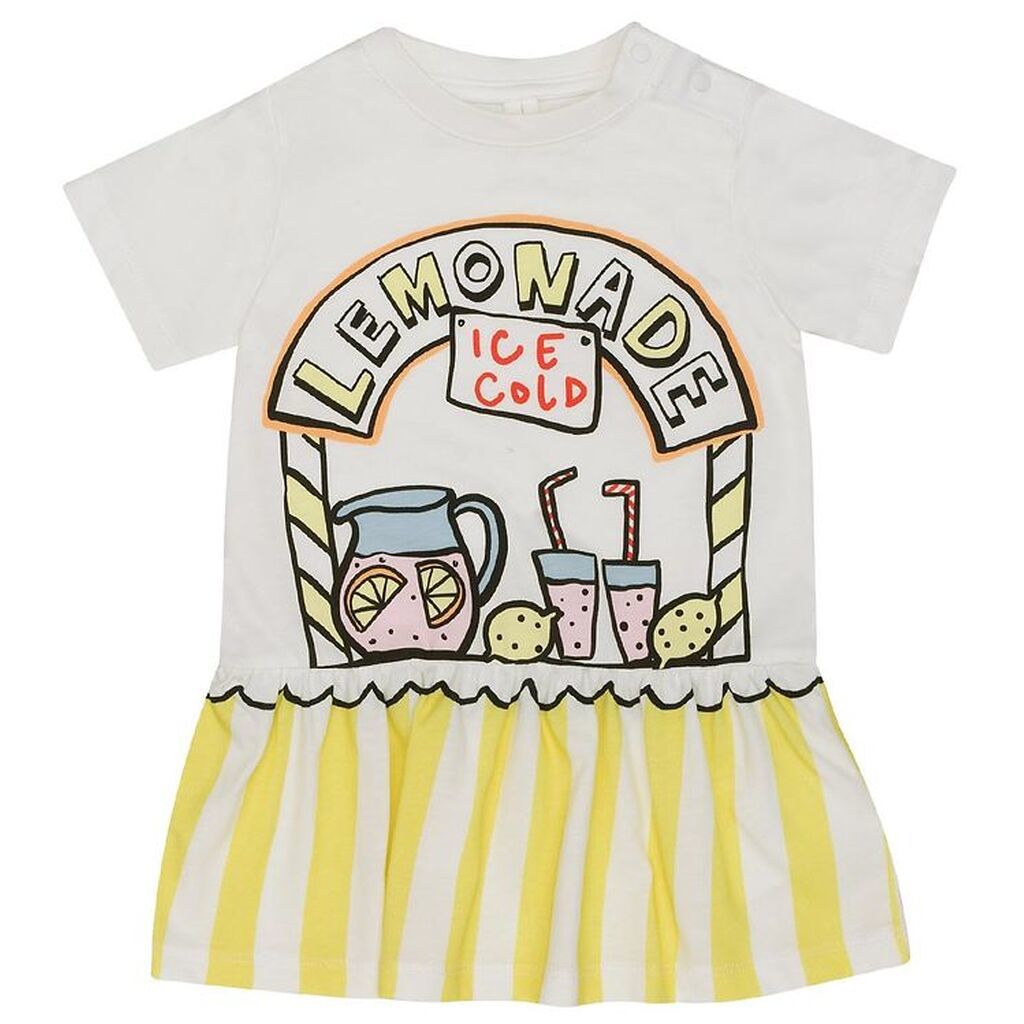 Stella McCartney Kids Kjole - Hvid/Gul m. Limonade