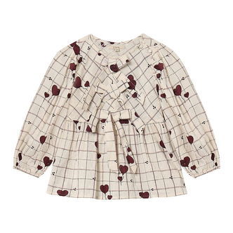 Fliink Bluse - Ilove - Sandshell Heart AOP