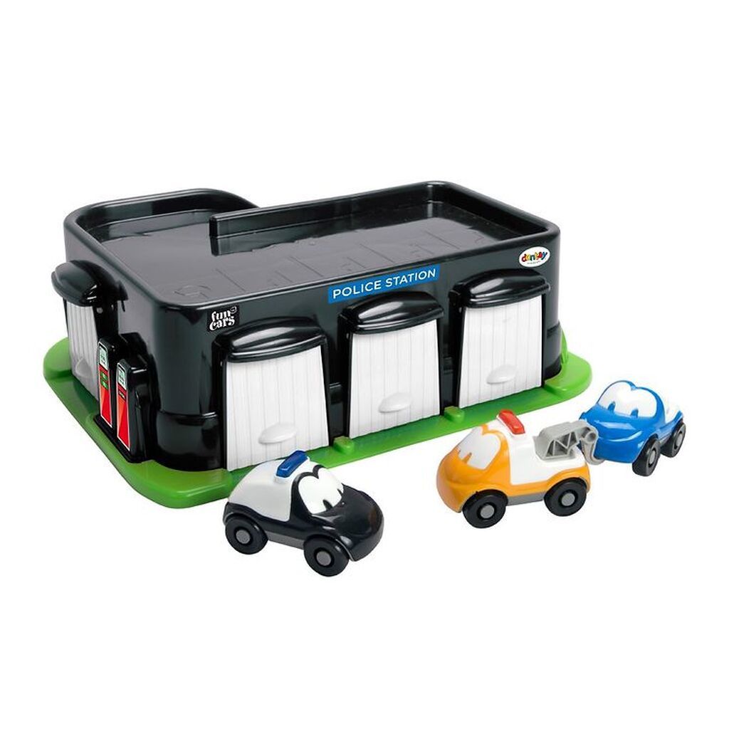Dantoy Garage - Politistation m. 3 Biler