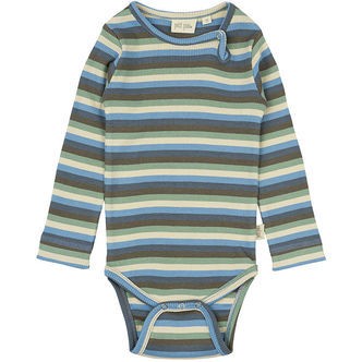 Petit Piao Body l/æ - Rib - Modal - Allure Blue Multi Striped