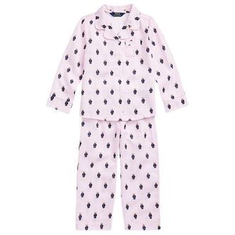 Polo Ralph Lauren Nattøj - Hvid/Rosastribet m. Bamser