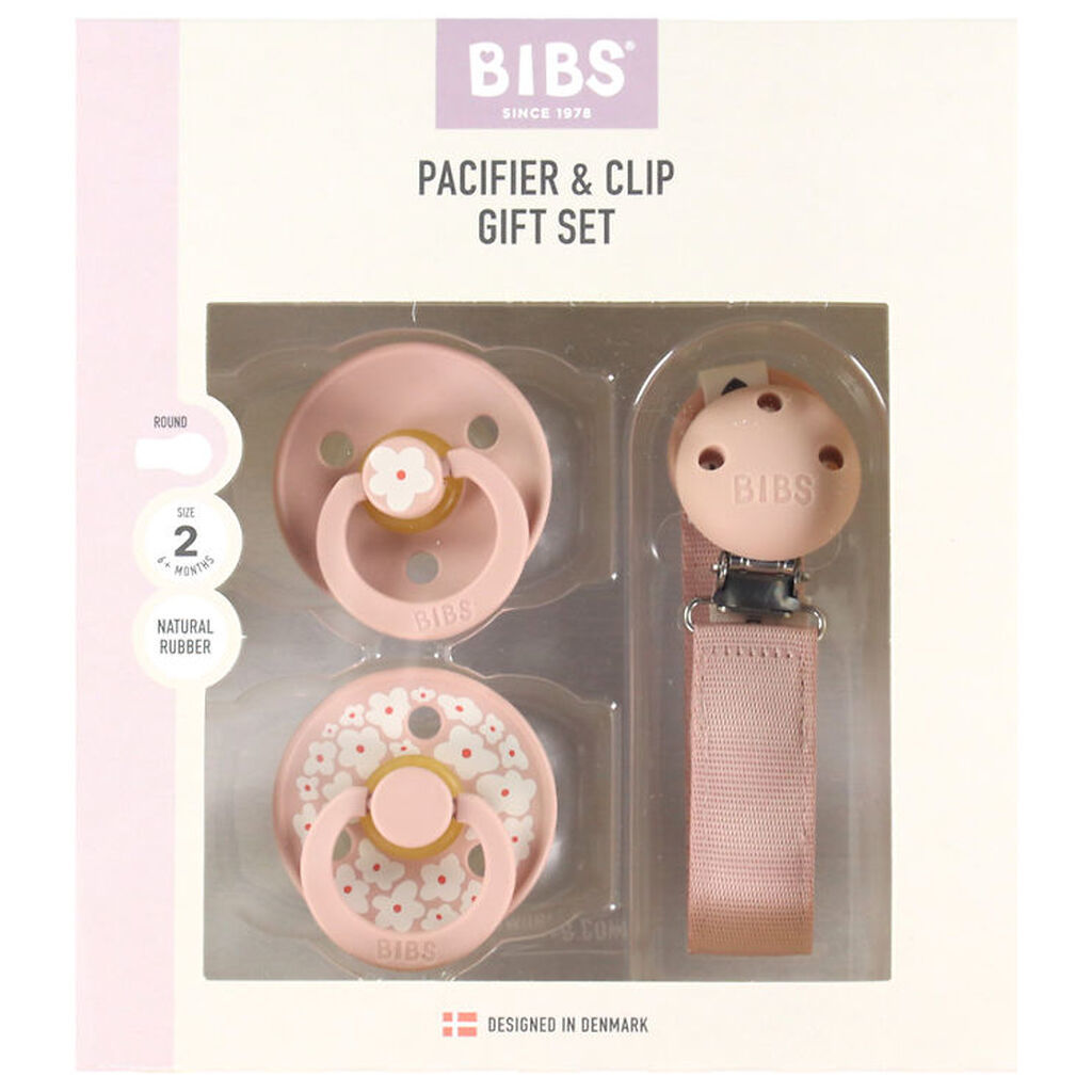 BIBS Colour Gavesæt - Sutter/Suttesnor - Str. 2 - Blush