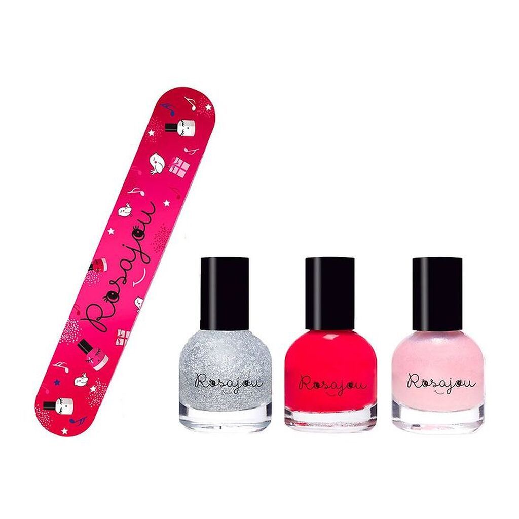 Rosajou Neglelakker m. Neglefil - 4 Dele - Ballerine/Madame/Star