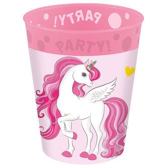 Decorata Party Plastikkopper - 4-pak - 250 ml - Unicorn Rainbow