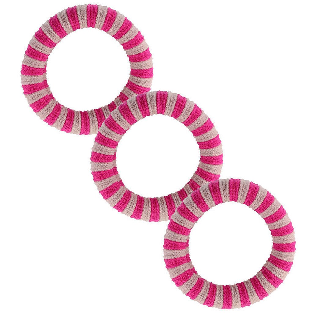 By Stær Hårelastik - 3-pak - Ea - Lyserød/Pink Stribet