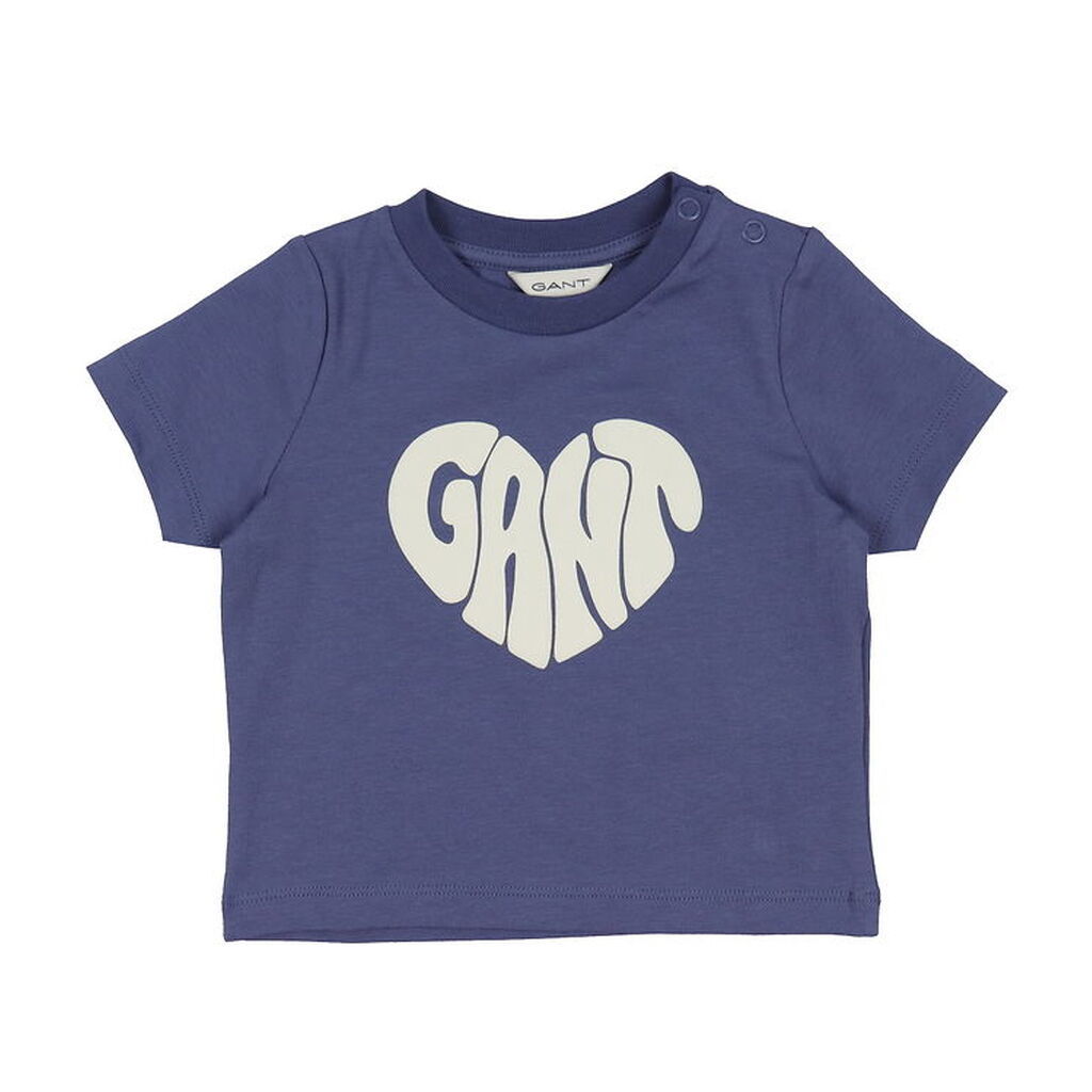 GANT T-shirt - Heart Graphic - Washed Blue