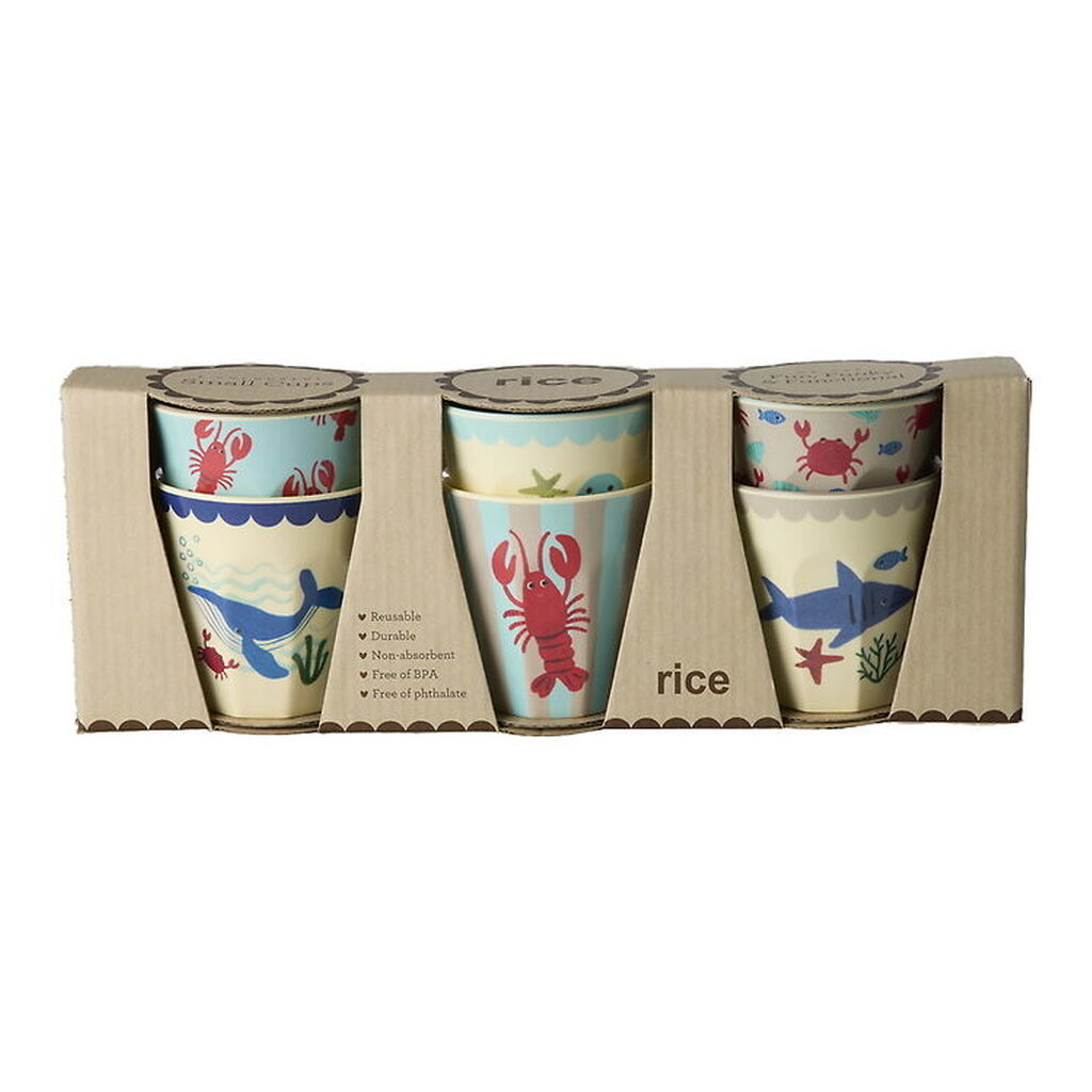 Rice Kopper - Melamin - 6 stk. - 160 ml - Blue Ocean