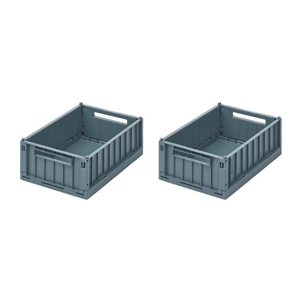 Liewood Foldekasser - 25x18x9,5 cm - Small - 2-pak - Whale Blue