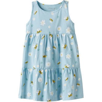 Name It Kjole - NmfVigga - Cool Blue/Bubblebee