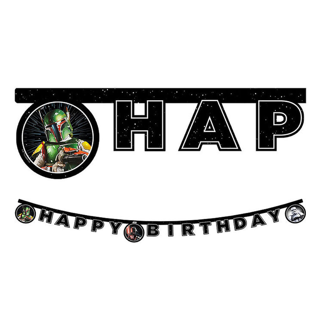 Decorata Party Happy Birthday Banner - Star Wars Galaxy